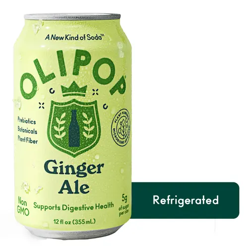 OLIPOP Prebiotic Soda, Ginger Ale, 12 fl oz, Refrigerated