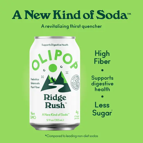 OLIPOP Prebiotic Soda, Ridge Rush, 12 fl oz, Refrigerated thumbnail 2