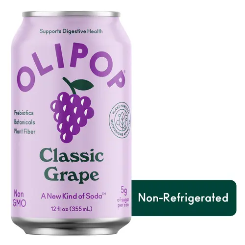 OLIPOP Prebiotic Soda, Classic Grape, 12 fl oz, Pantry Packs