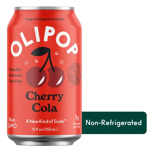 OLIPOP Prebiotic Soda, Cherry Cola, 12 fl oz, Pantry Packs