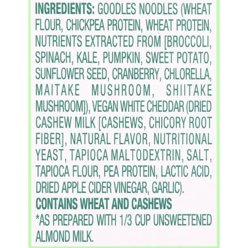 Goodles Mac & Cheese Vegan Is Believin, White Cheddar, Spirals, Shelf Stable, 5.25 oz thumbnail 4