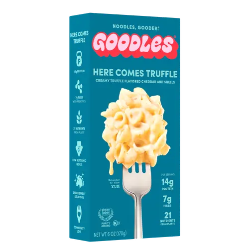 Goodles Mac & Cheese Here Comes Truffle, Creamy Black Truffle Cheddar, Shells, Shelf-Stable, 6 oz