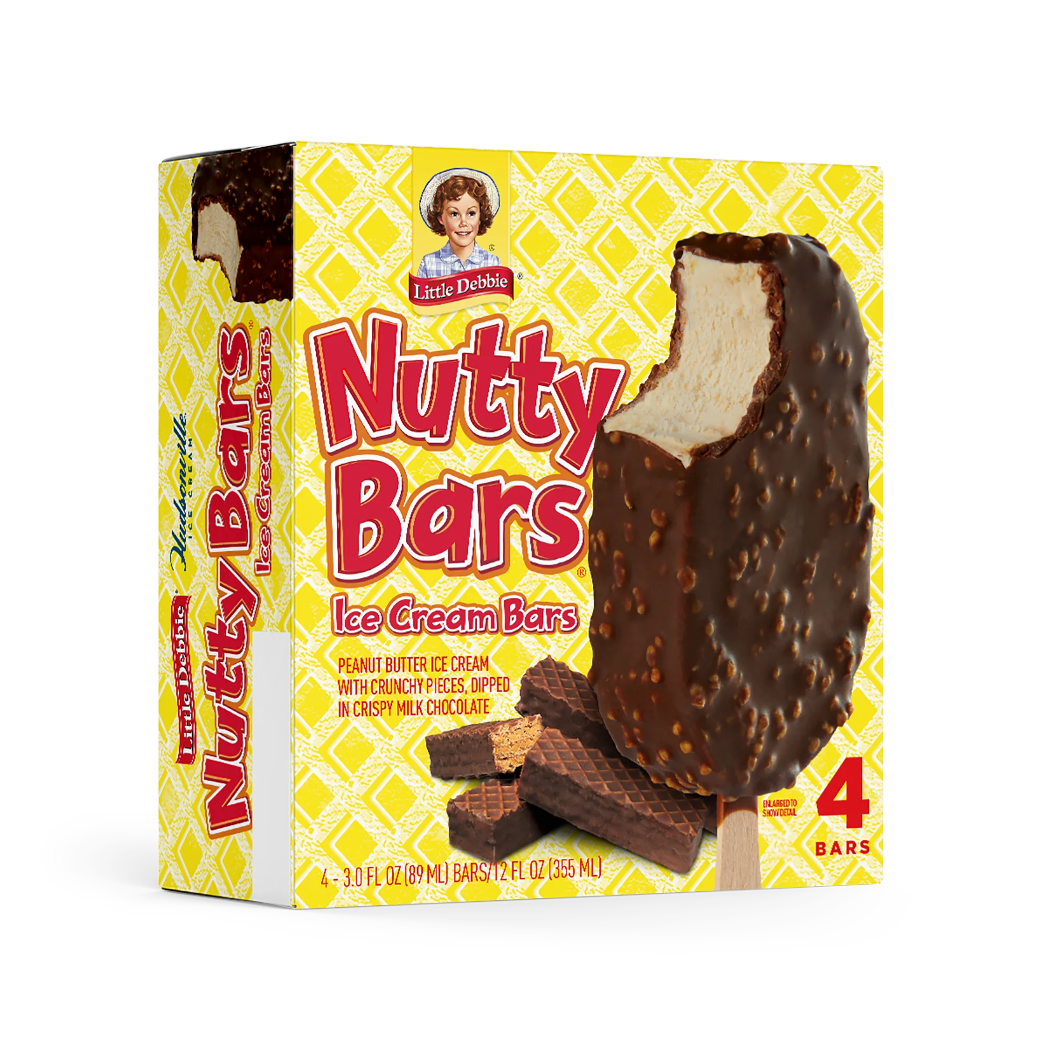 Little Debbie Nutty Bars Ice Cream Bars, 12 fl oz, 4 Count