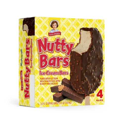 Little Debbie Nutty Bars Ice Cream Bars, 12 fl oz, 4 Count
