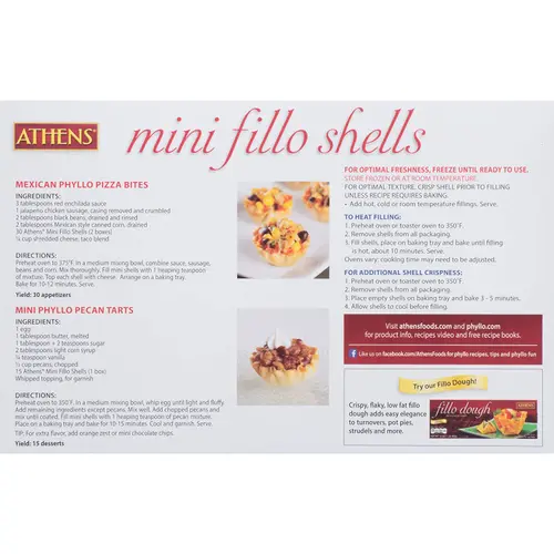 Athens Foods Mini Fillo Dough Shells 15 Per Box (3 Boxes) thumbnail 3