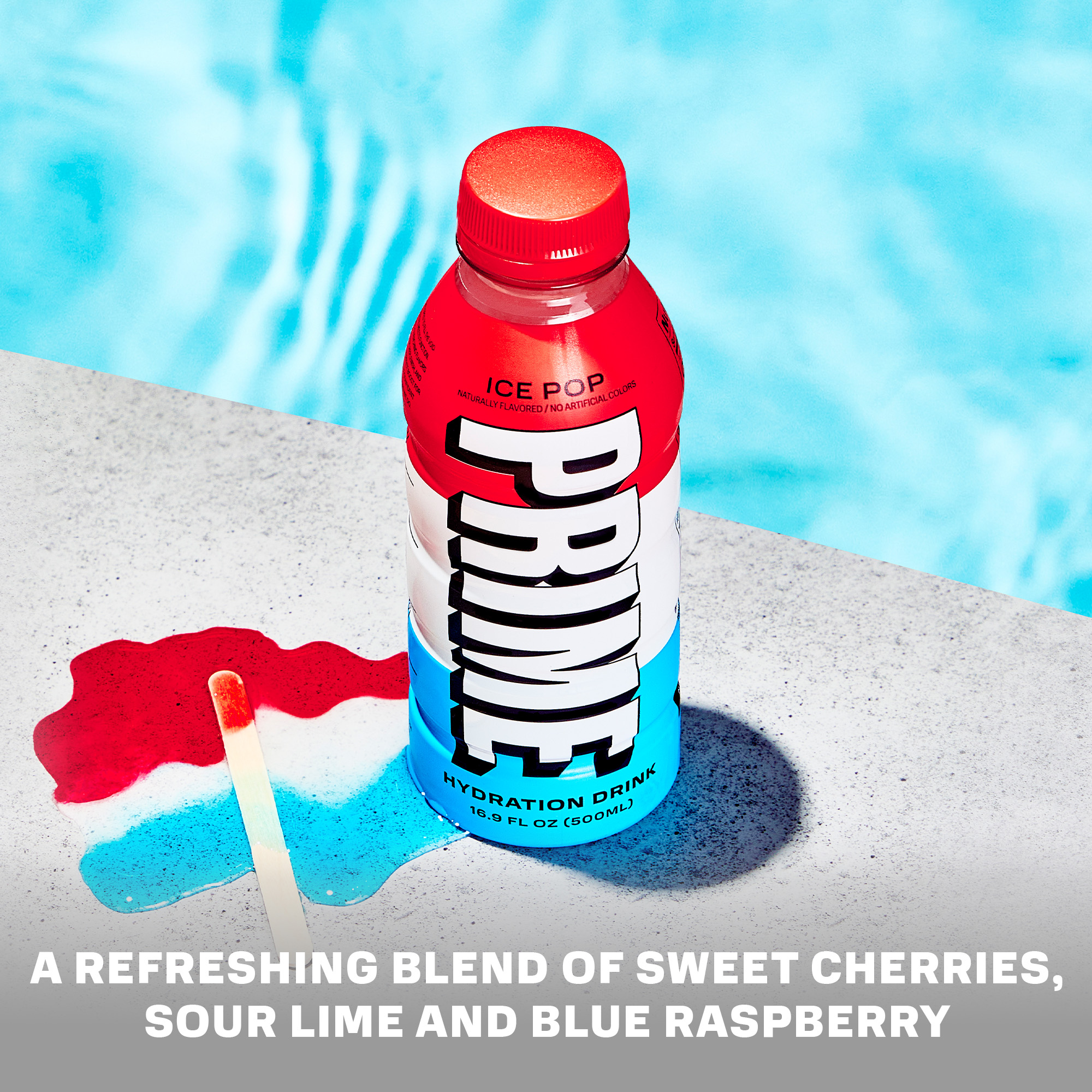 Prime Hydration Sports Drink, Ice Pop, 16.9 fl oz, Bottle thumbnail 3