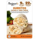 Realgood Foods Co. 3 Cheese Burritos, 3 Count, 15 oz (Refrigerated)