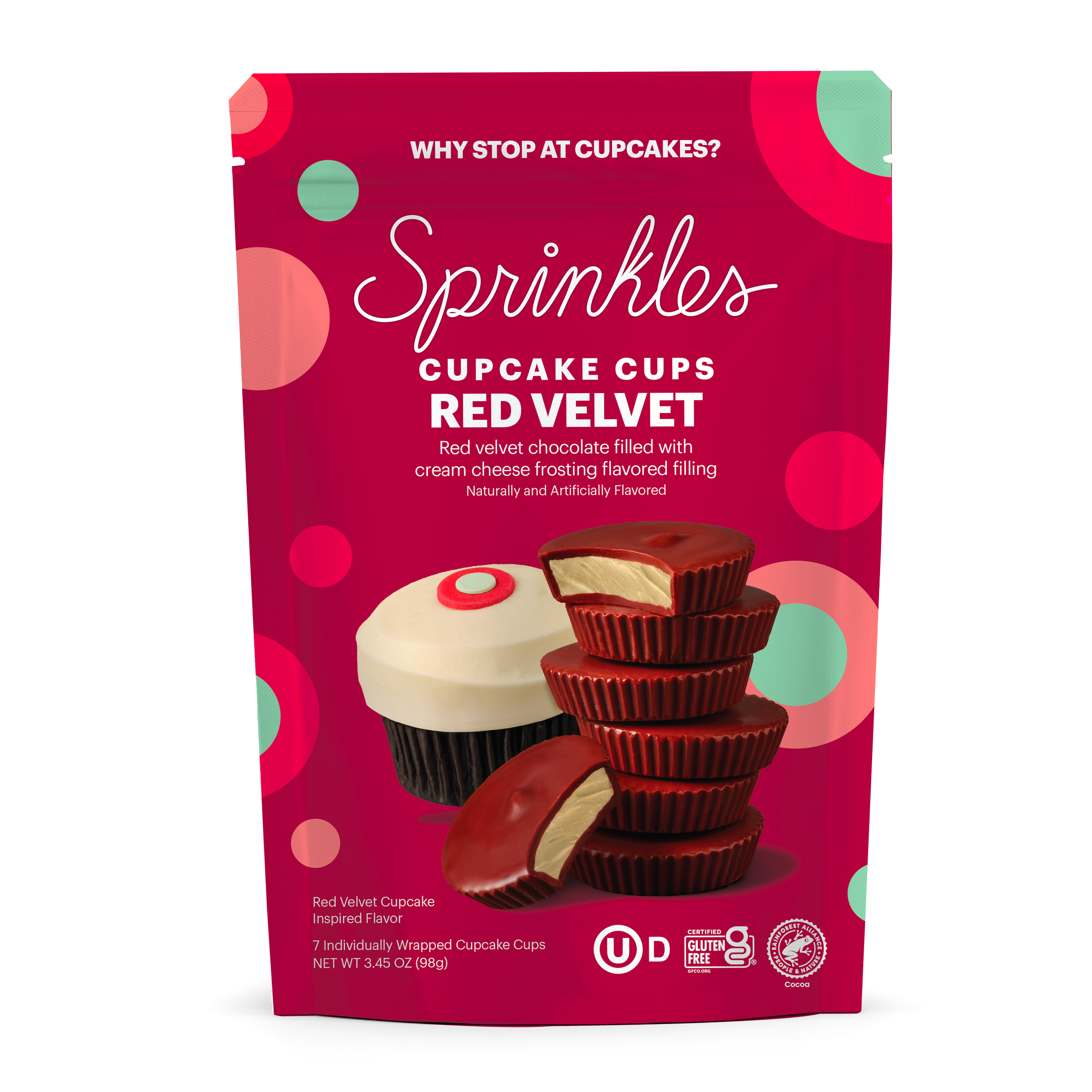 Sprinkles Premium Red Velvet Cupcake Cups, 3.45oz Pouch, Gluten Free