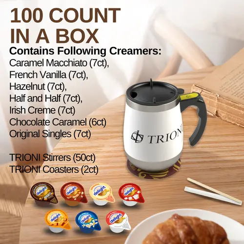 International Delight Coffee Creamer Singles, Hersheys Chocolate, Sweet Cream & 5 More Flavors, Coasters & Stirrers - 10 thumbnail 2