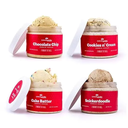 Classic Flavor Pack, Soft and Smooth Ready to Eat Gourmet Cookie Dough, Delicious Sweet Dessert, Pack of 4