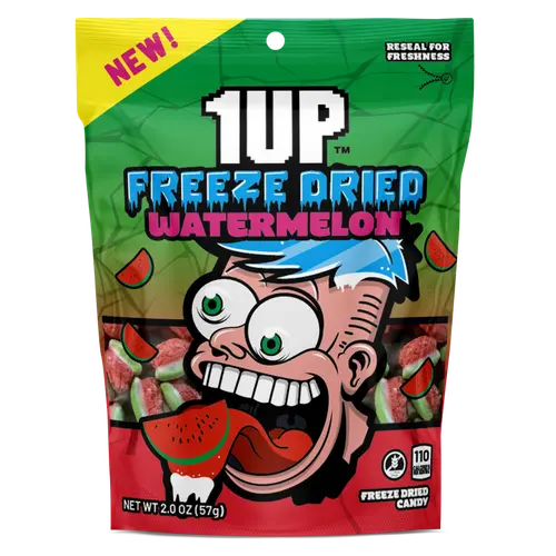 1UP Freeze Dried Watermelon Candy, 2.0 oz Resealable Bag