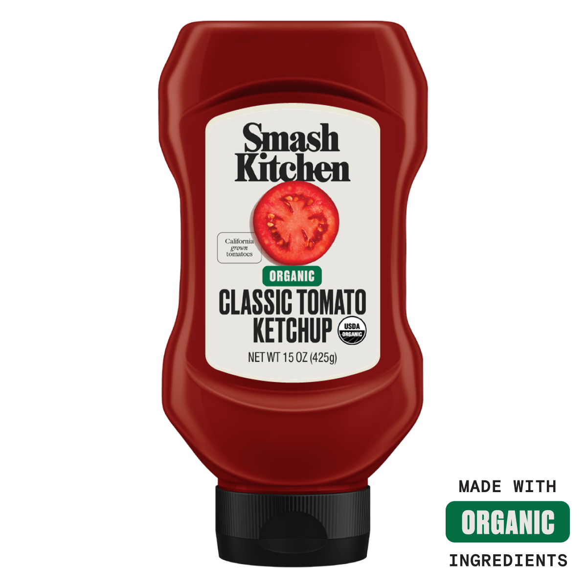 Smash Kitchen Organic Tomato Ketchup, 15 oz Bottle