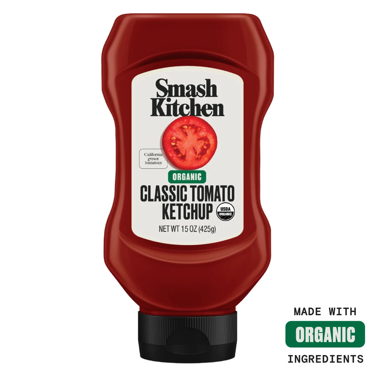 Smash Kitchen Organic Tomato Ketchup, 15 oz Bottle