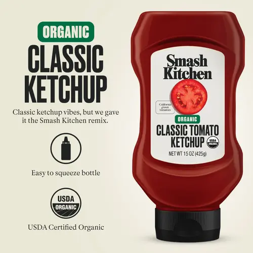 Smash Kitchen Organic Tomato Ketchup, 15 oz Bottle thumbnail 2