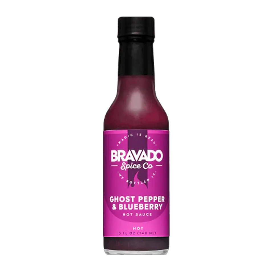 Bravado Spice Co. Ghost Pepper & Blueberry Hot Sauce 5 oz Bottle Gluten Free Vegan Spicy