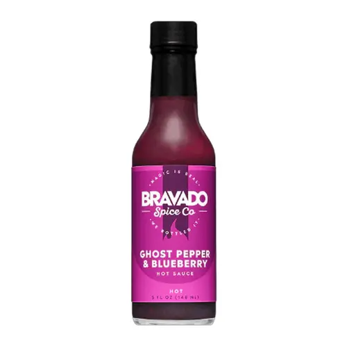 Bravado Spice Co. Ghost Pepper & Blueberry Hot Sauce 5 oz Bottle Gluten Free Vegan Spicy