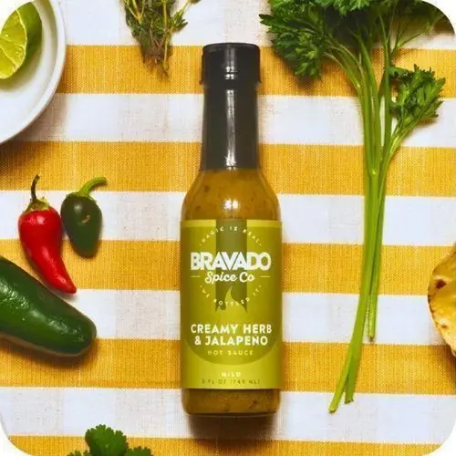 Bravado Spice Co. Creamy Herb and Jalapeno Hot Sauce Mild 5 oz Bottle Vegan Gluten Free thumbnail 2