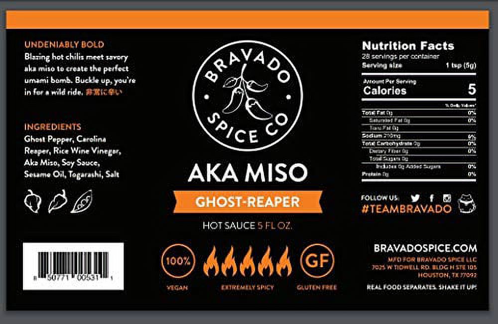 Bravado Spice, Hot Sauce AKA Miso Ghost Reaper, 5 Fl Oz thumbnail 2