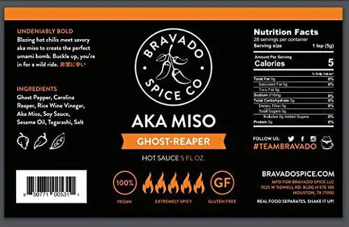 Bravado Spice, Hot Sauce AKA Miso Ghost Reaper, 5 Fl Oz thumbnail 2