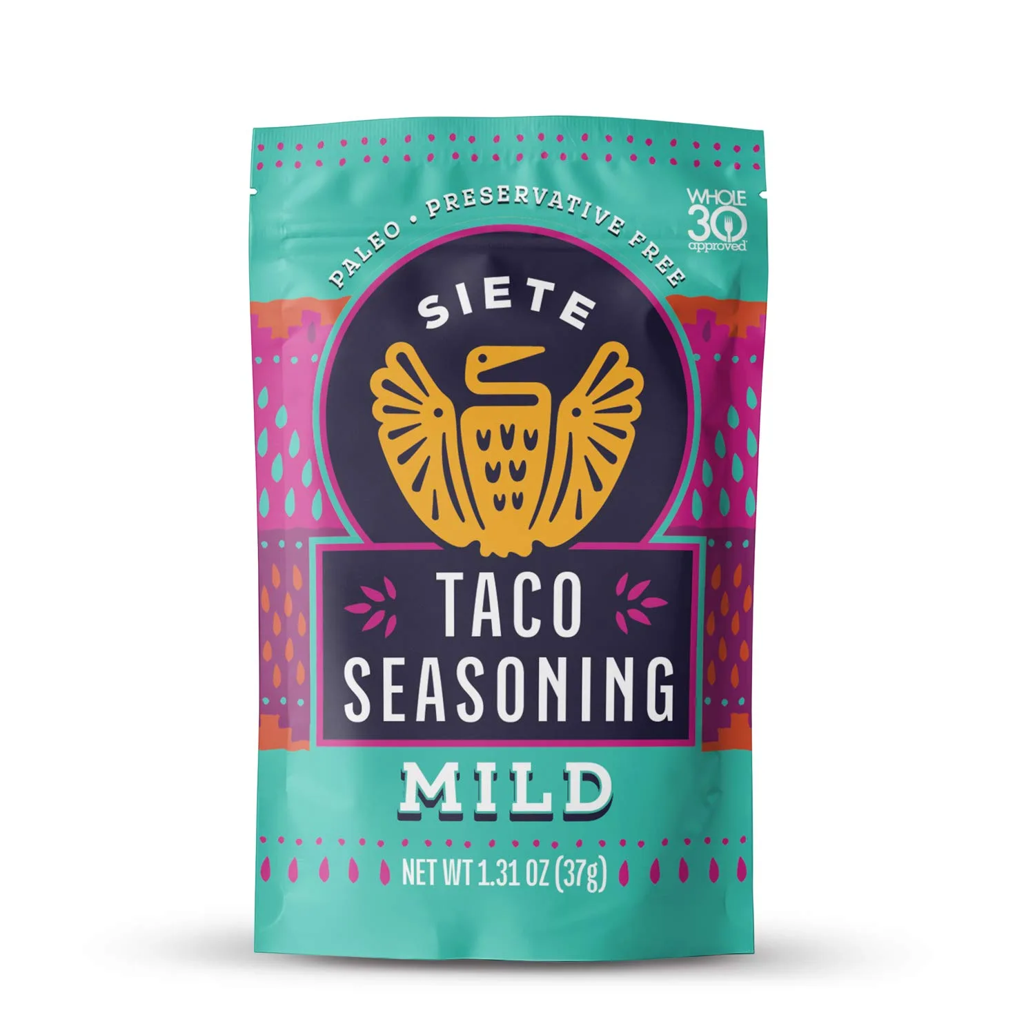 Siete Mild Taco Seasoning, Mixed Spice, 1.31 oz. Packet