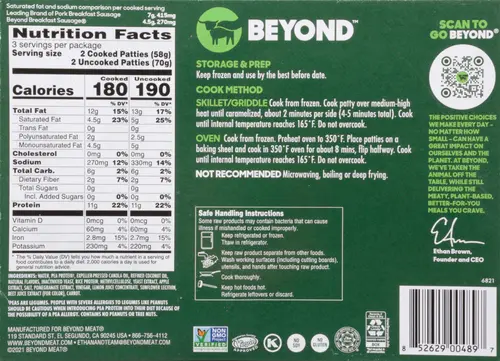 Beyond Meat Beyond Breakfast Sausage Plant-Based Breakfast Patties, Original 7.4 oz thumbnail 2