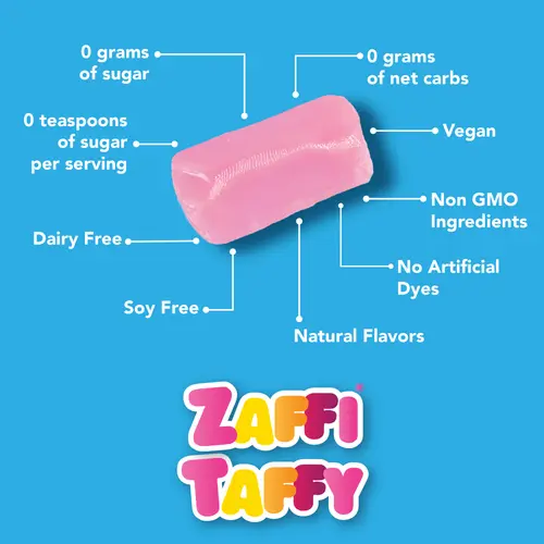 ZOLLIPOPS Zaffi Taffy Zero Sugar Fruit Taffy, 3 oz thumbnail 4