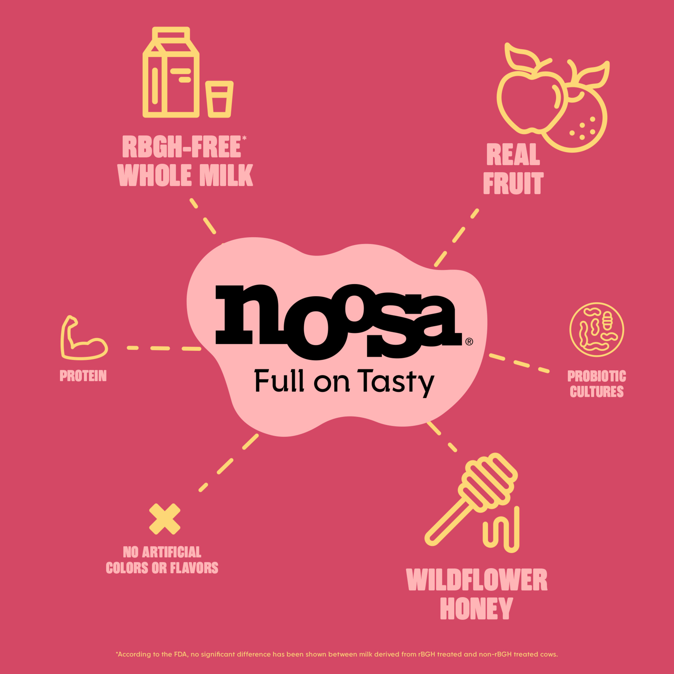 Noosa Yoghurt, Whole Milk Yogurt, Velvety Smooth & Creamy, Raspberry, 8 oz Tub thumbnail 3