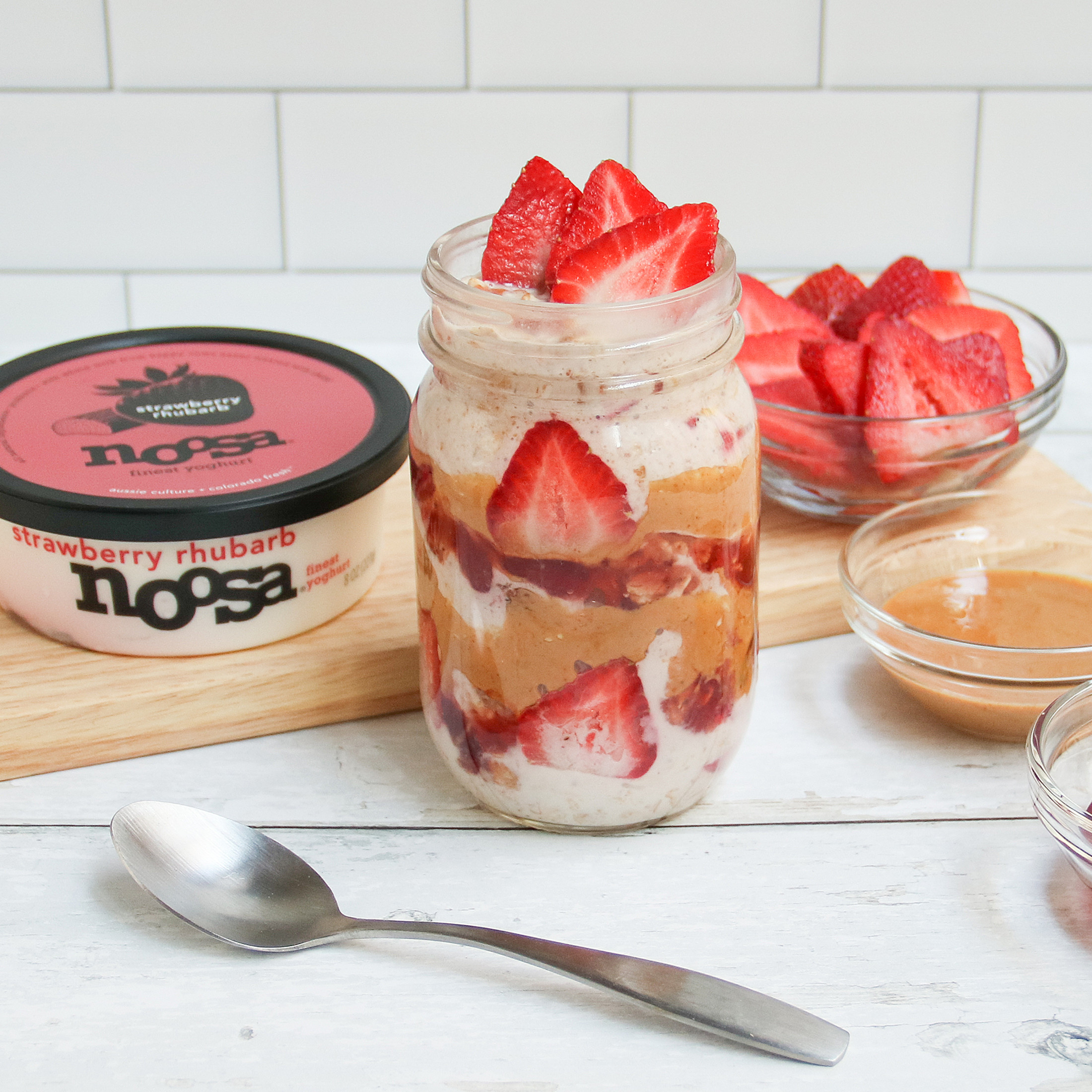 Noosa Yoghurt, Whole Milk Yogurt, Velvety Smooth & Creamy, Strawberry Rhubarb, 8 oz Tub thumbnail 4