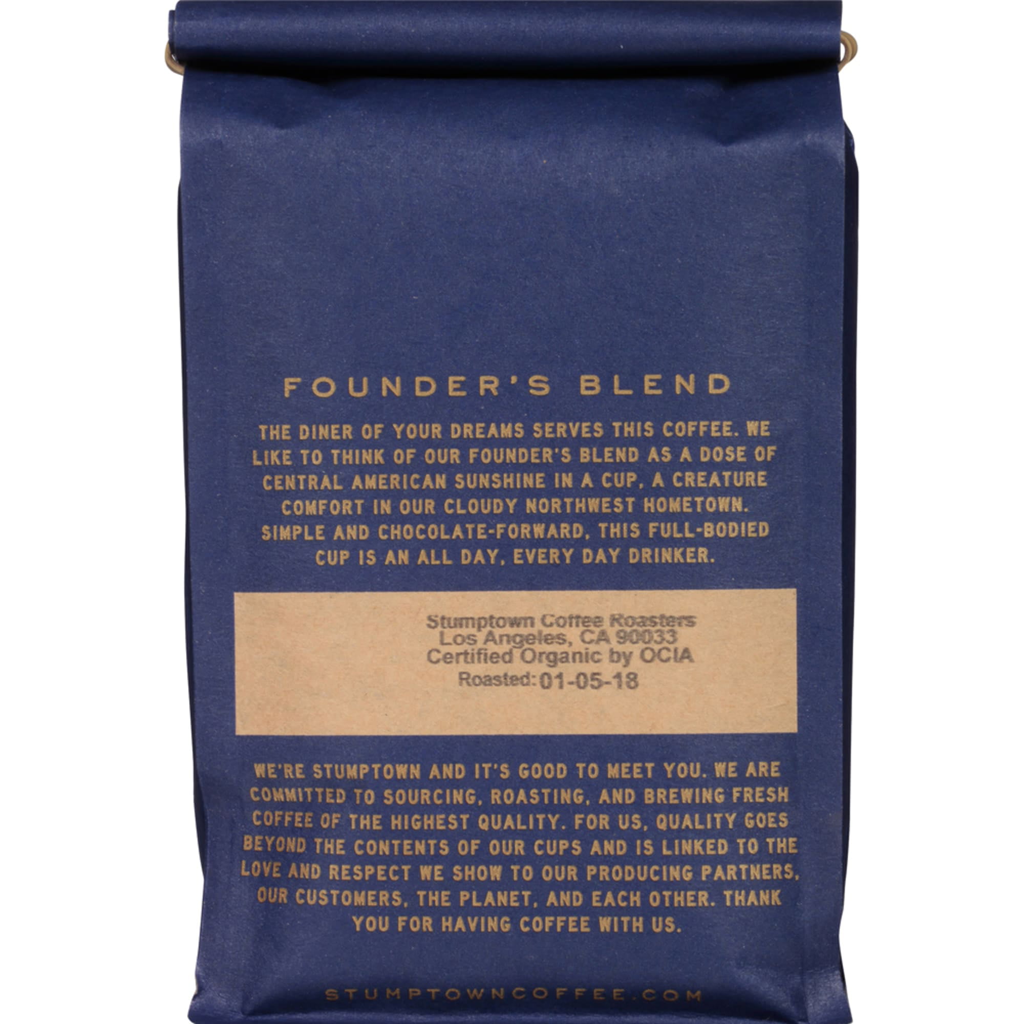 Stumptown Coffee Organic Founders Blend Premium Dark Roast Whole Bean Coffee, Arabica, 12 oz thumbnail 3