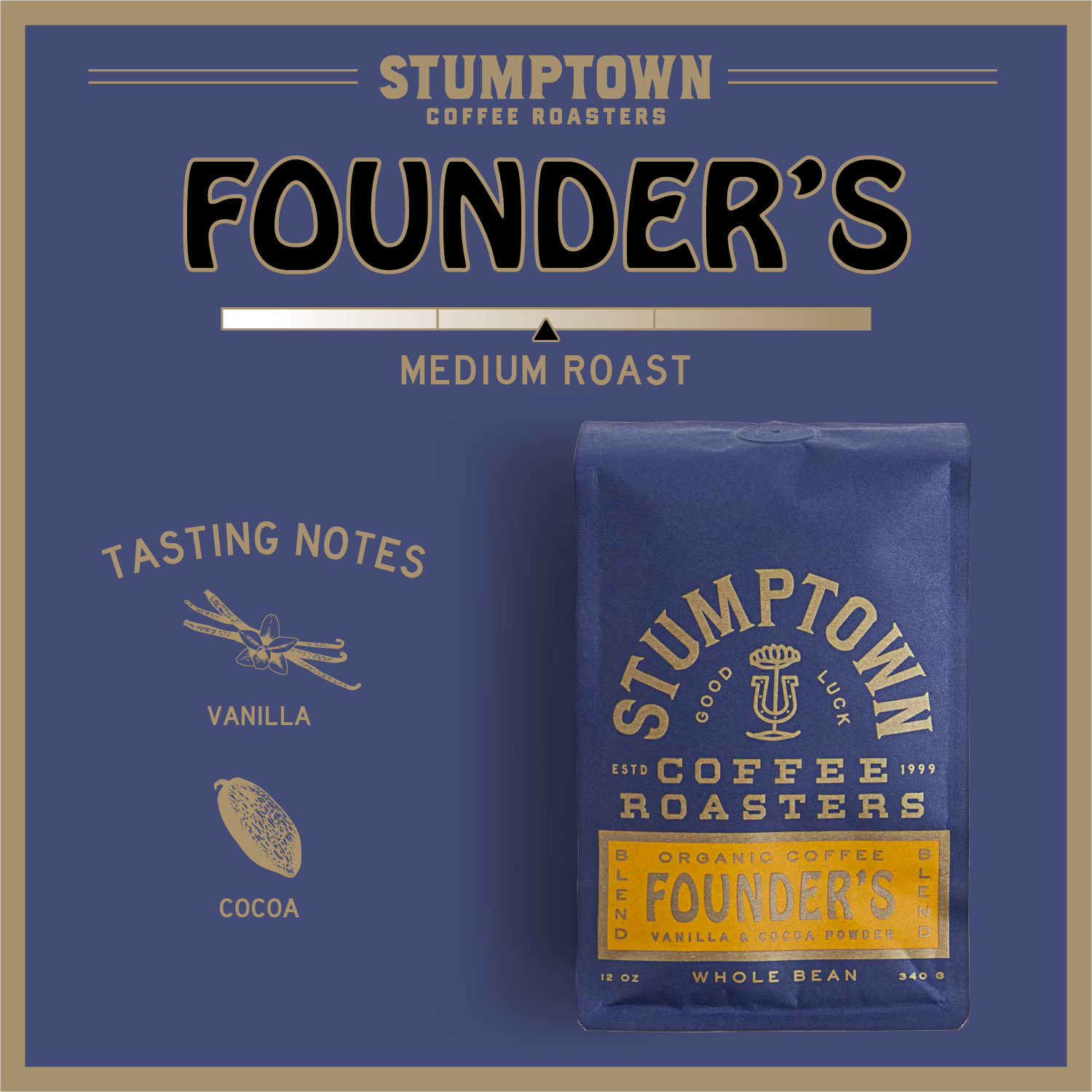 Stumptown Coffee Organic Founders Blend Premium Dark Roast Whole Bean Coffee, Arabica, 12 oz thumbnail 4