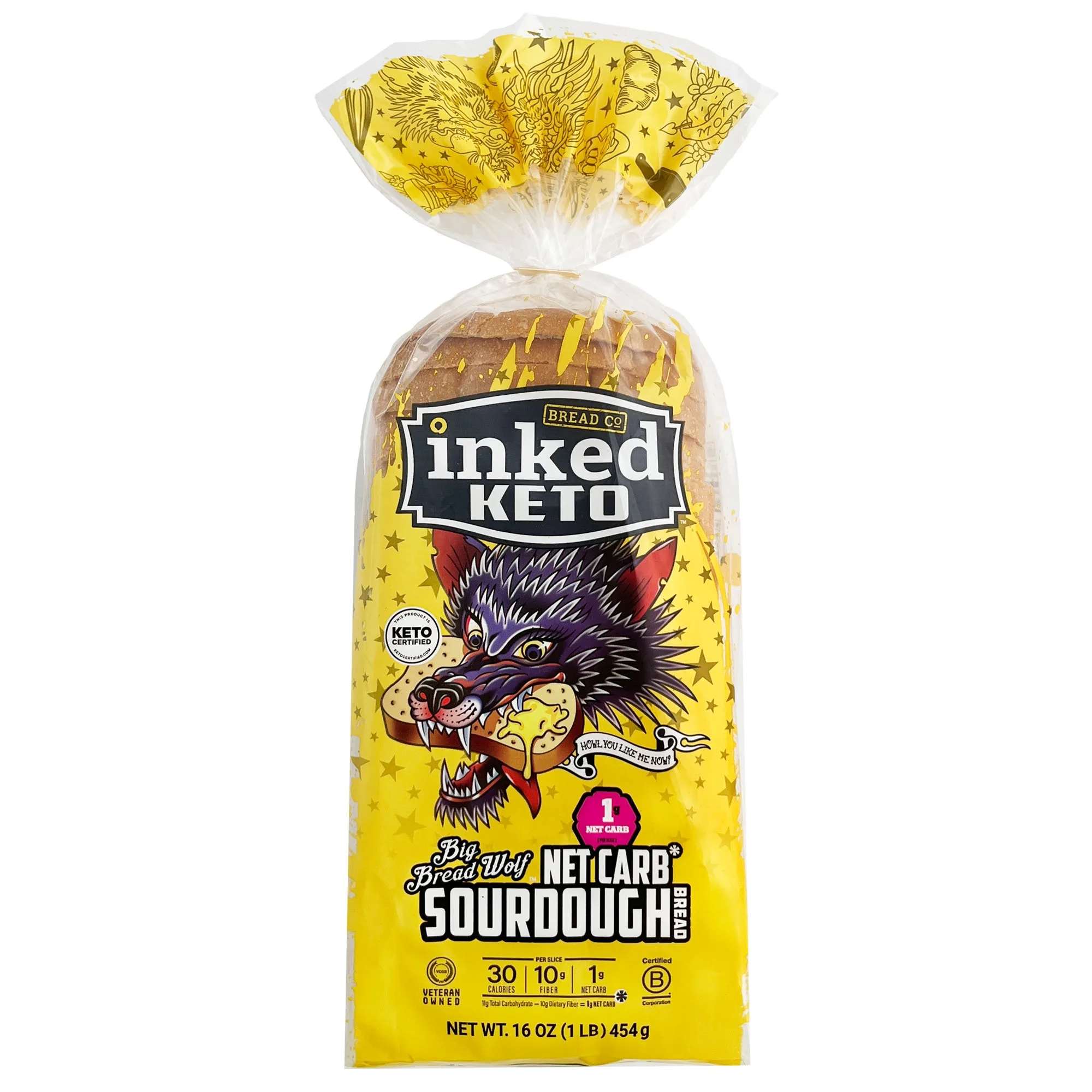 Inked Keto, Big Bread Wolf, Paleo Foundation Certified, Sourdough, 18oz.
