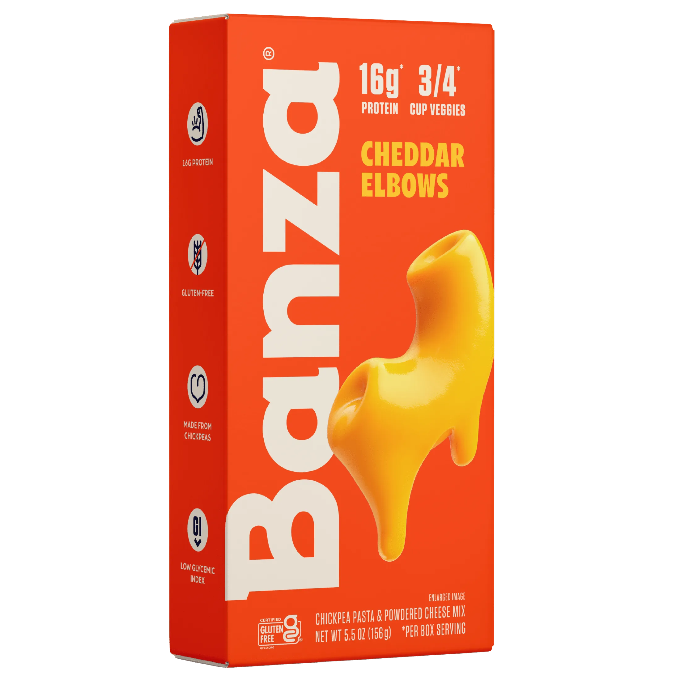 Banza Elbows & Cheddar - High Protein, Gluten Free, Lower Carb Shelf-Stable Mac and Cheese, 5.5oz