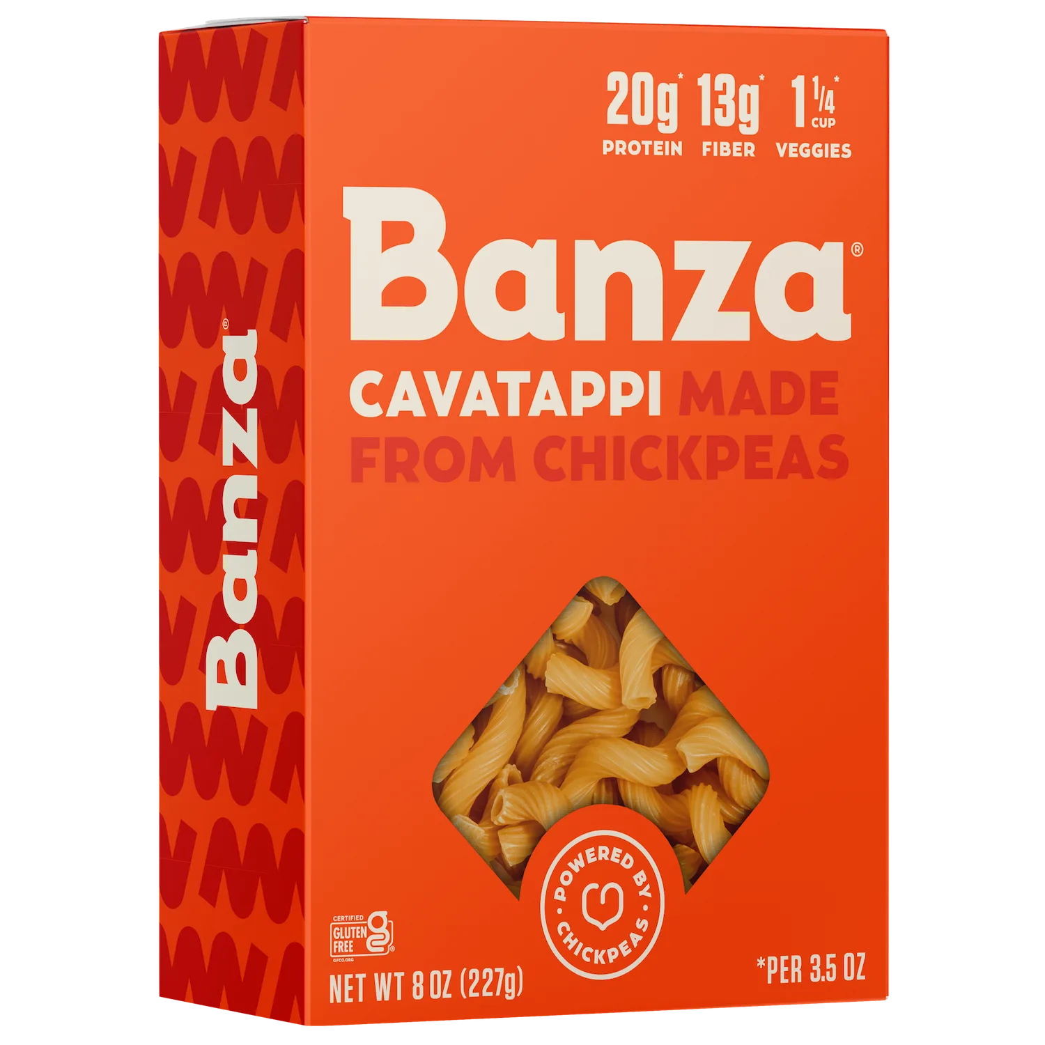 Banza Cavatappi Pasta from Chickpeas - Gluten Free, High Protein, and Lower Carb Protein Noodles, 8oz