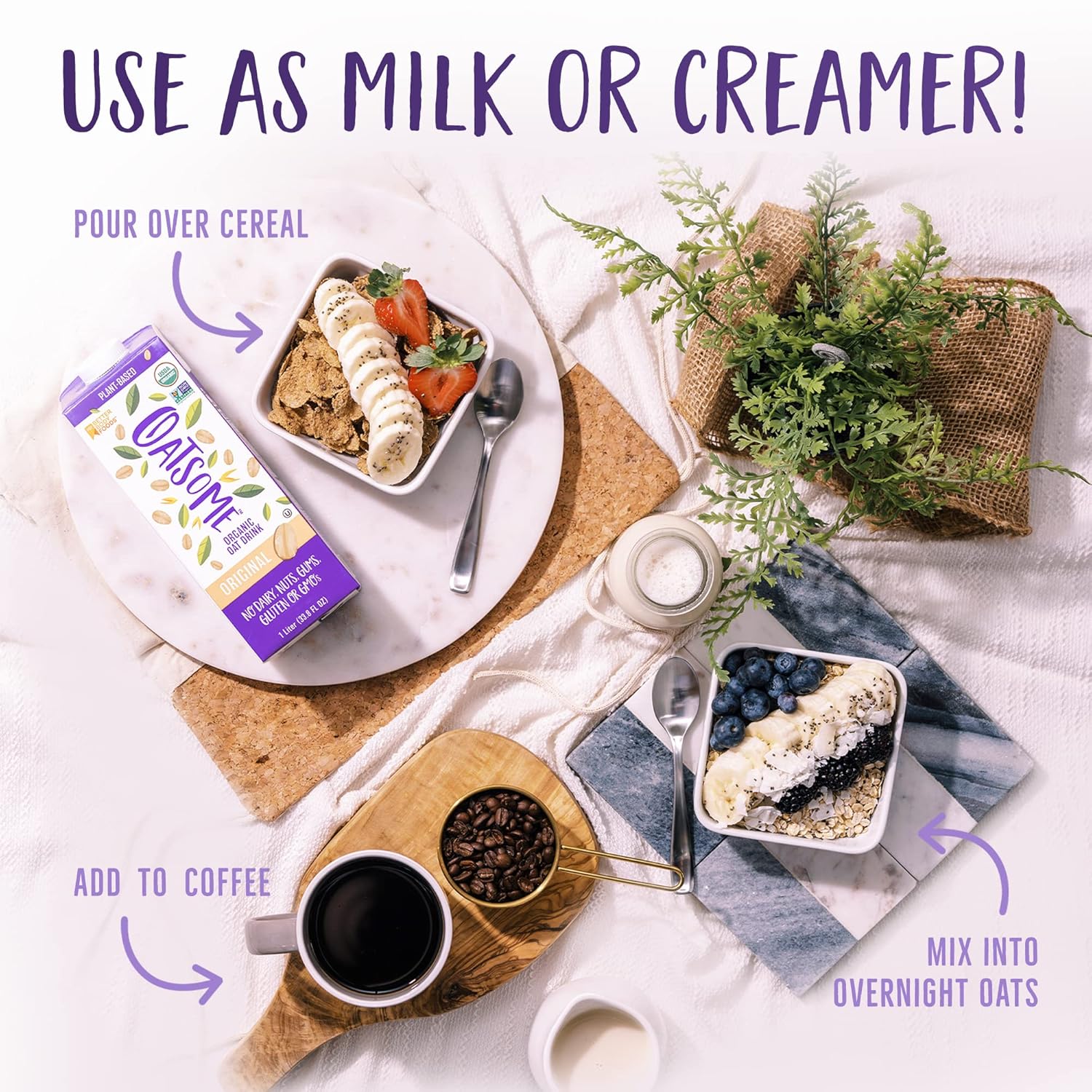 Oatsome Organic Oat Milk, 1-Liter Carton, 33.8 Fl Oz (Pack of 1) thumbnail 4