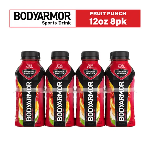 BODYARMOR Fruit Punch Electrolyte Sports Drink, 12 fl oz, 8 Pack Bottles