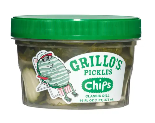Grillo's Pickles Classic Dill Pickle Chips, 16 fl oz Tub