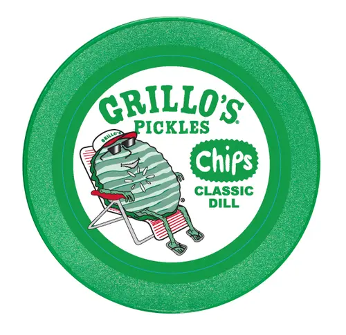Grillo's Pickles Classic Dill Pickle Chips, 16 fl oz Tub thumbnail 3