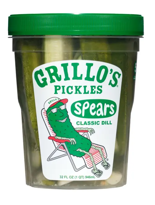 Grillo's Pickles Classic Dill Pickle Spears, 32 fl oz, Jar