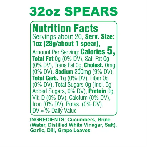 Grillo's Pickles Classic Dill Pickle Spears, 32 fl oz, Jar thumbnail 2