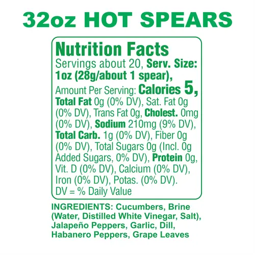 Grillo's Pickles Kosher Gluten Free, Hot Dill Pickle Spears, 32 oz thumbnail 3