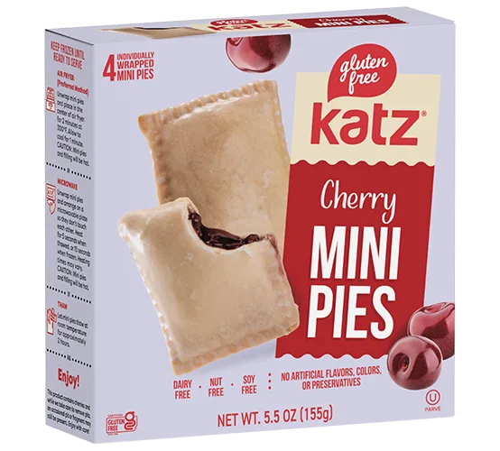 Katz Gluten Free Mini Pies - Cherry |Gluten Free, Dairy Free, Nut Free, Soy Free, Kosher | (1 Pack, 5.5 Ounce Each)