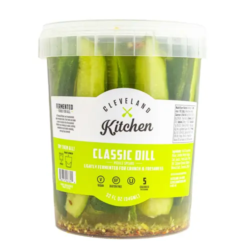 Cleveland Kitchen Gluten-Free Classic Dill Pickle Spears, 32 fl oz Tub thumbnail 2