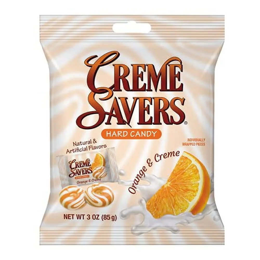 Creme Savers Orange and Creme Hard Candy | The Taste of Fresh Orange Swirled in Rich Cream | The Original Classic Creme Savers B