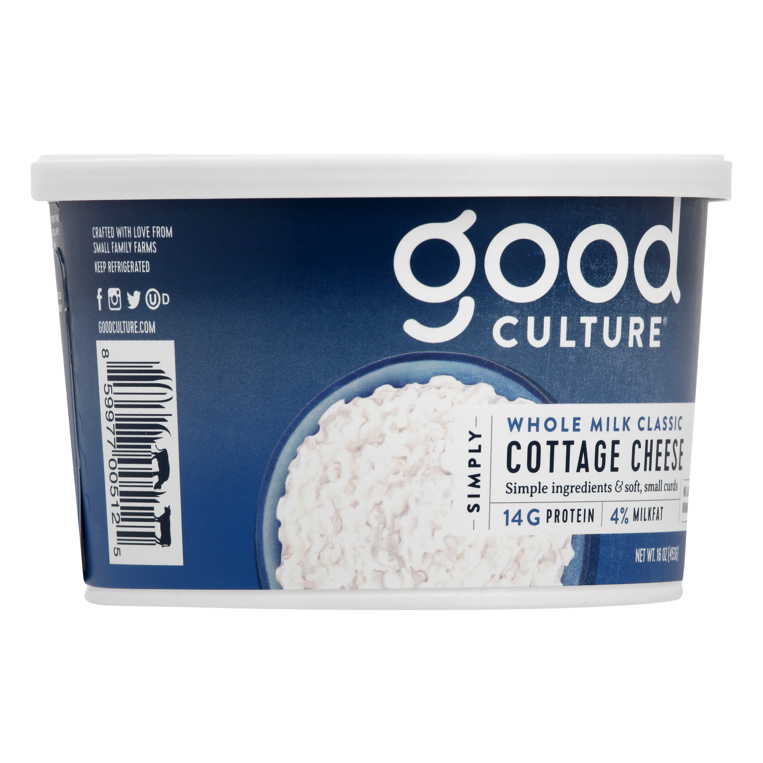 Good Culture Cottage Cheese, Simply, 4% Milkfat, Whole Milk Classic, 16 oz Tub thumbnail 2