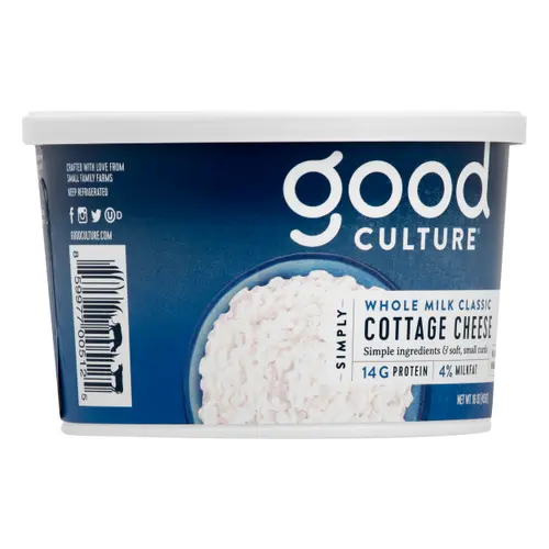 Good Culture Cottage Cheese, Simply, 4% Milkfat, Whole Milk Classic, 16 oz Tub thumbnail 2