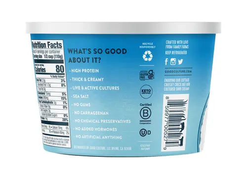 Good Culture Classic Simply Cottage Cheese Tub, 2% Milk Fat, 14 g Protein, 16 oz thumbnail 3