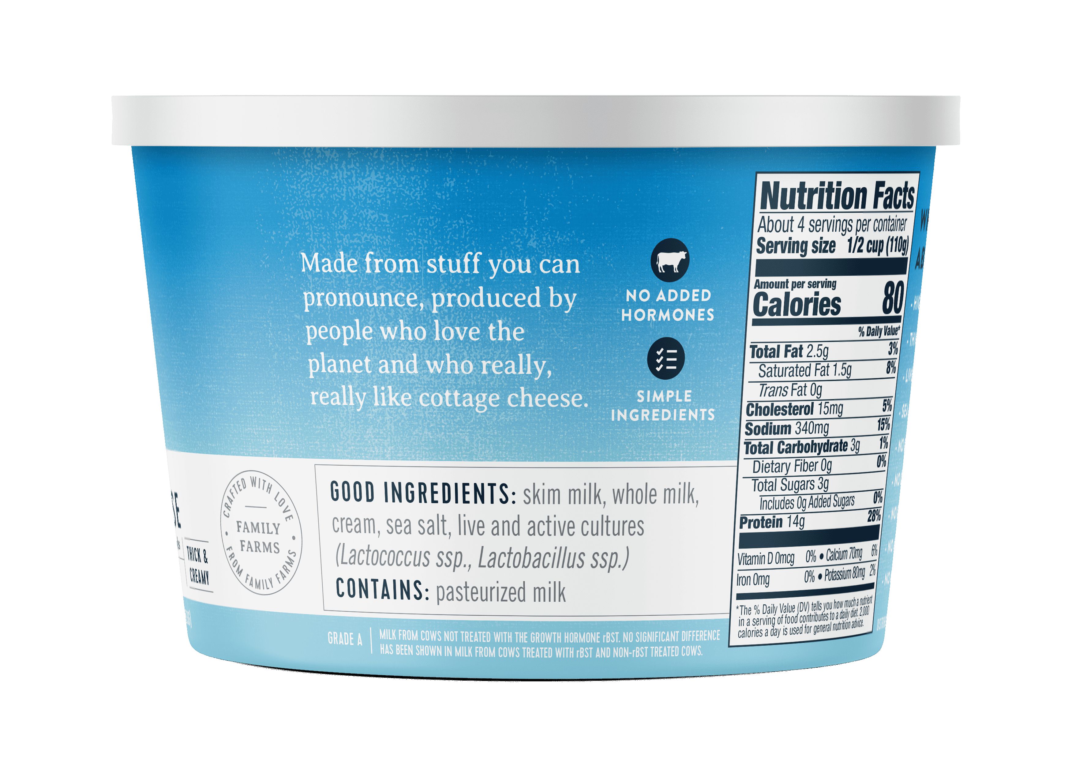 Good Culture Classic Simply Cottage Cheese Tub, 2% Milk Fat, 14 g Protein, 16 oz thumbnail 4