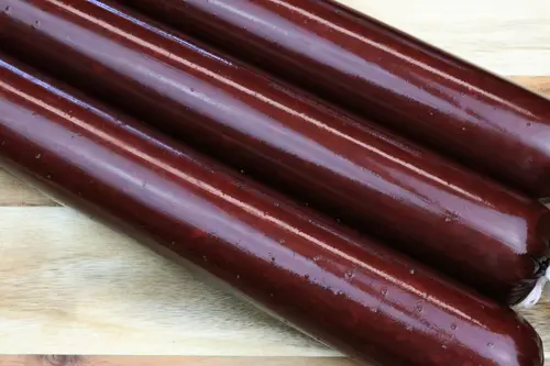 Summer Sausage Casing - 1lb Size 1.5 x 12 in. Mahogany Fibrous add Venison, Beef, Pork, Elk thumbnail 2