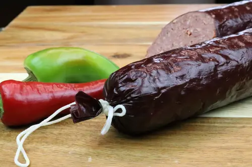 Summer Sausage Casing - 1lb Size 1.5 x 12 in. Mahogany Fibrous add Venison, Beef, Pork, Elk thumbnail 4