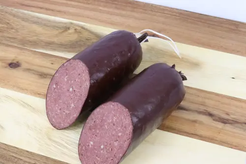 Summer Sausage Casing - 3lb Size 2.5 x 20 in. Mahogany Fibrous add Venison, Beef, Pork, Elk thumbnail 3